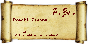 Preckl Zsanna névjegykártya